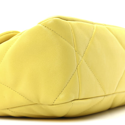Chanel Lambskin Quilted Large Chanel 19 Flap Yellow 9 of 10