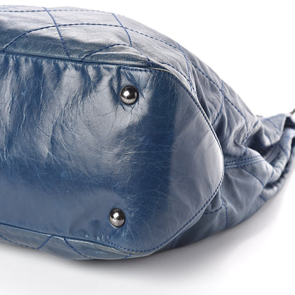 Chanel Aged Calfskin Quilted Coco Supple Hobo Blue 10 of 10