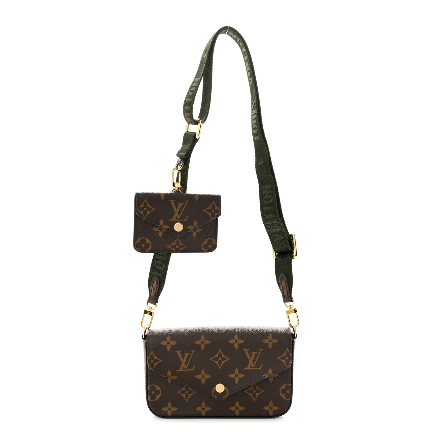 Monogram Felicie Strap & Go Kaki