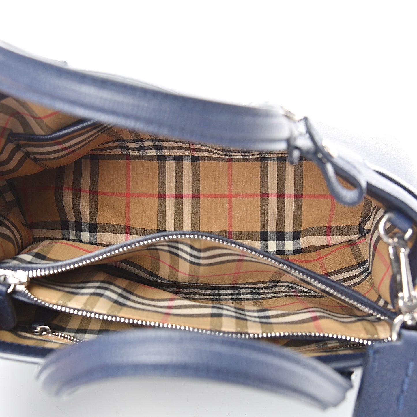 Derby Calfskin Vintage Check Medium Banner Tote Regency Blue