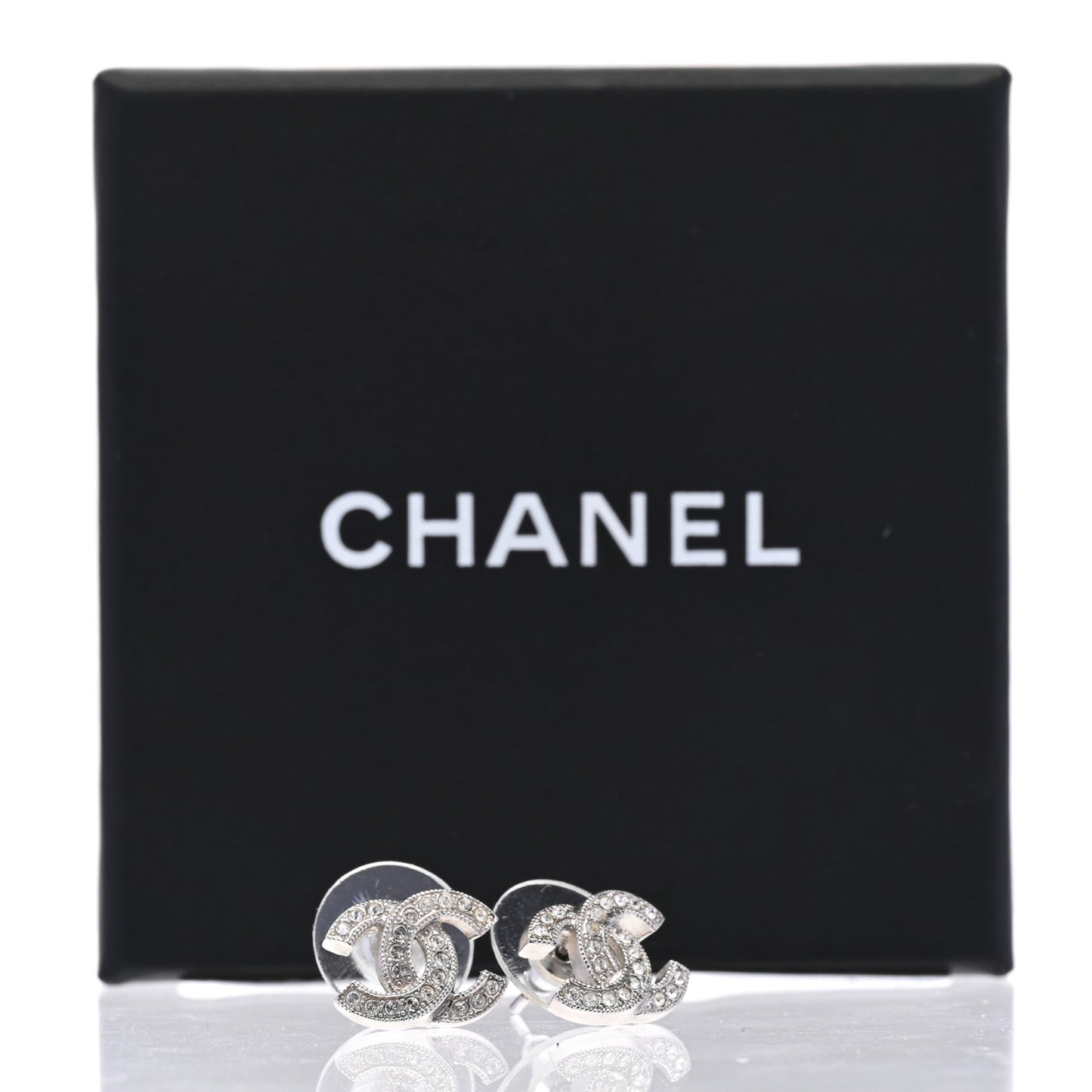 Crystal CC Earrings Silver