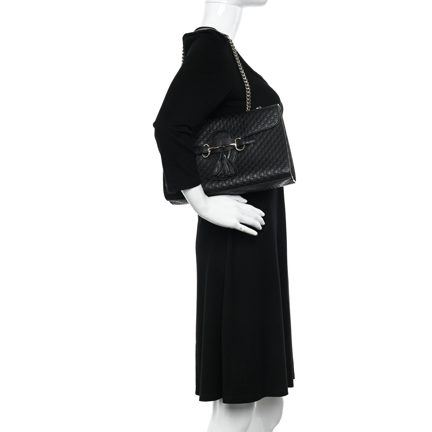 Gucci Microguccissima Medium Emily Chain Shoulder Bag Black 2 of 13