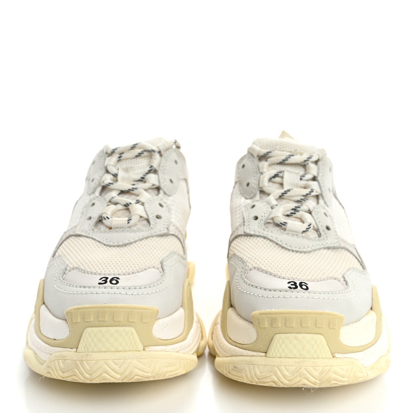 Fabric Mesh Womens Triple S Sneakers 36 White