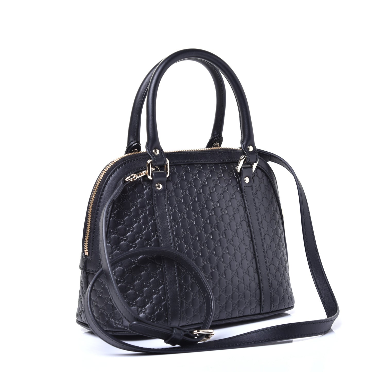 Metallic Microguccissima Mini Dome Bag Blue