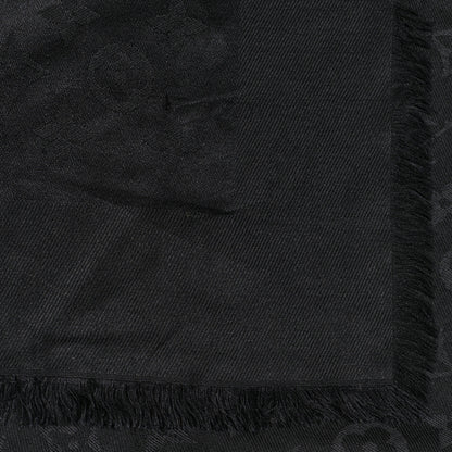 Louis Vuitton Silk Wool Monogram Shawl Black 4 of 5