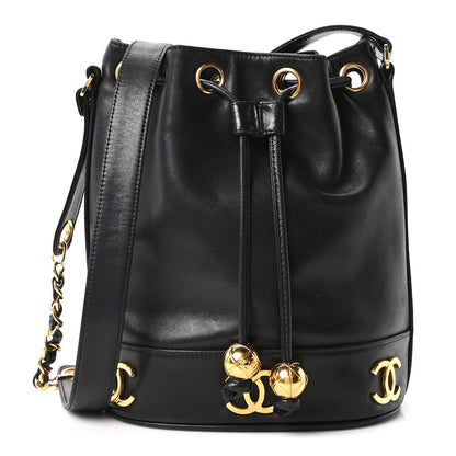 Chanel Lambskin CC Drawstring Shoulder Bag Black 1 of 11