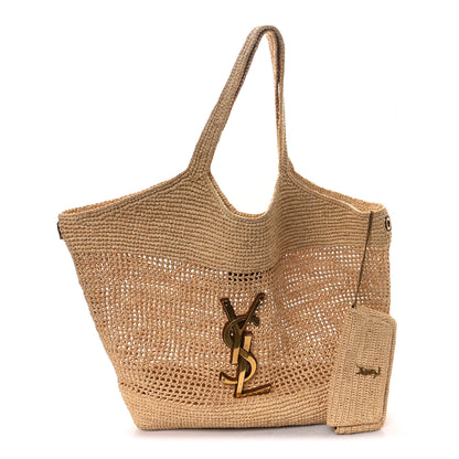 Saint Laurent Raffia Icare Shopping Tote Natural 3 of 13