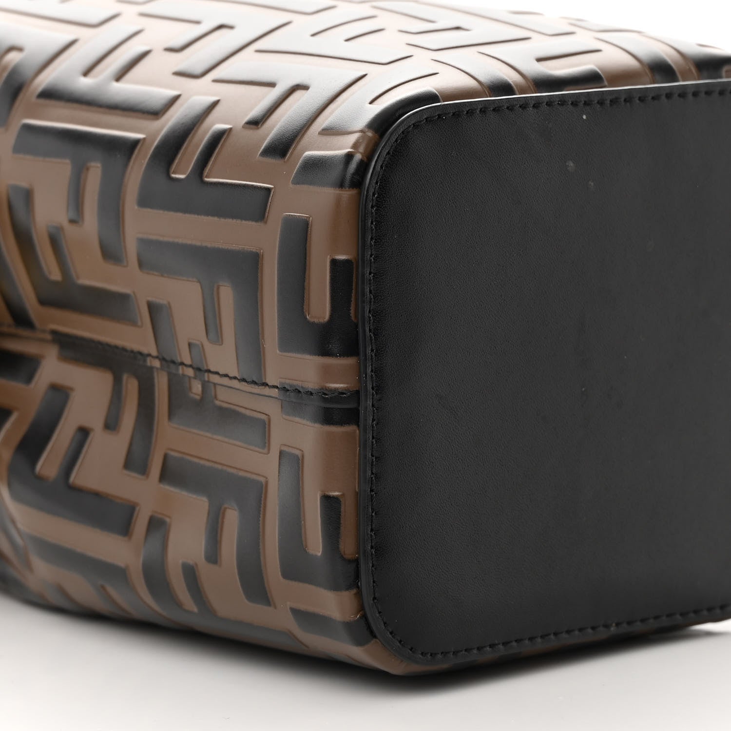 Fendi Vitello Liberty F is Fendi Bi-Color FF 1974 Embossed Mini Mon Tresor Bucket Bag Maya Black 9 of 12