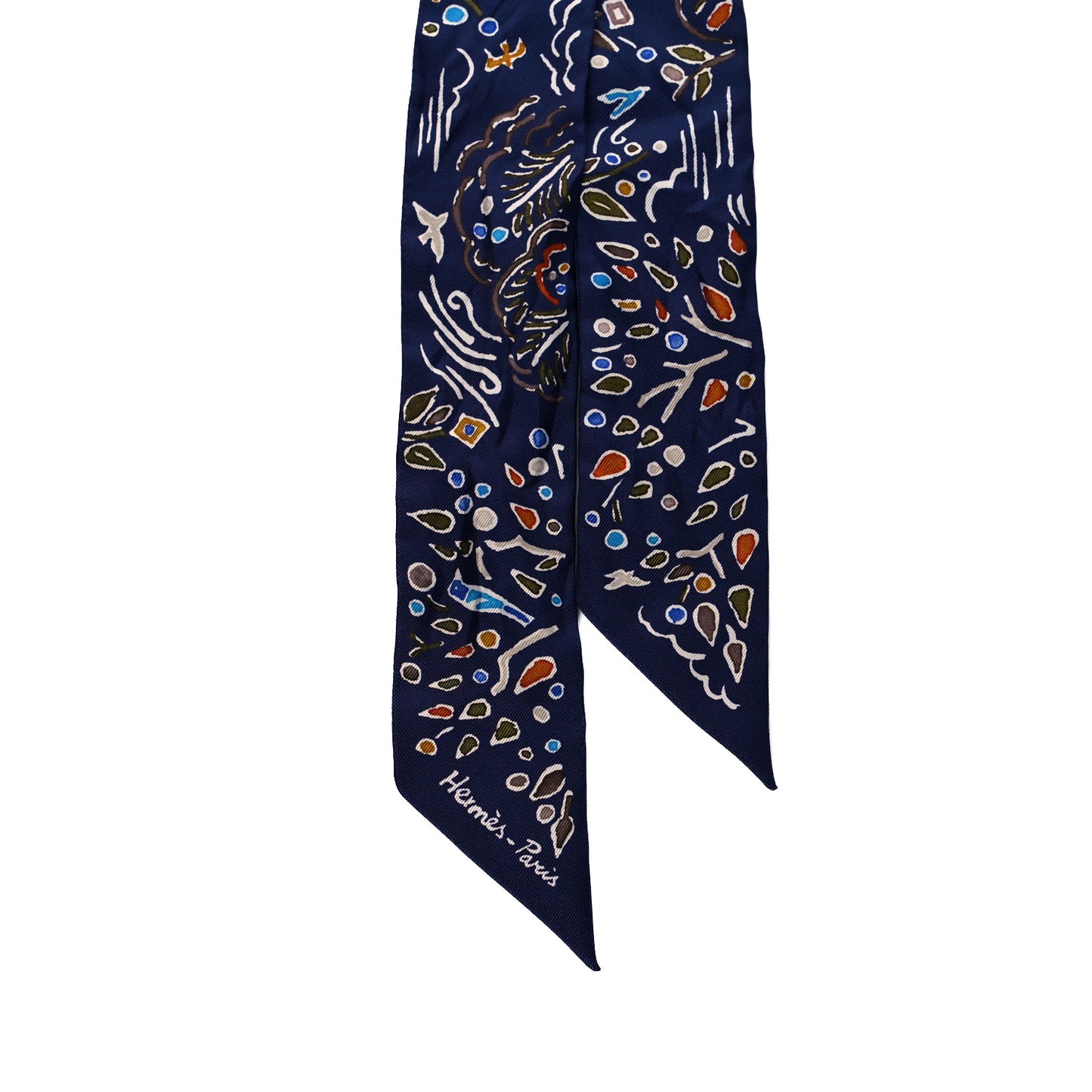 Silk Les Cles A Pois Twilly Marine Gris Argent