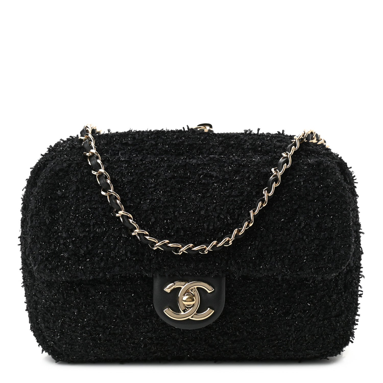 Chanel Tweed Coco Beach Convertible Flap Tote Black 3 of 11