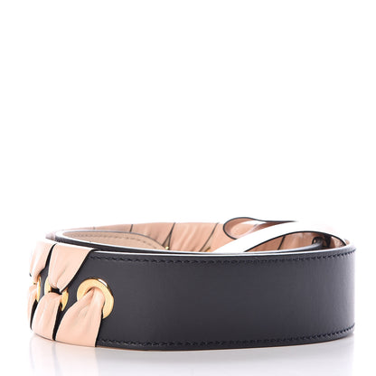 Fendi Vitello Century Nappa Lace Up Bow Strap You Blue Notte Plaster 2 of 7