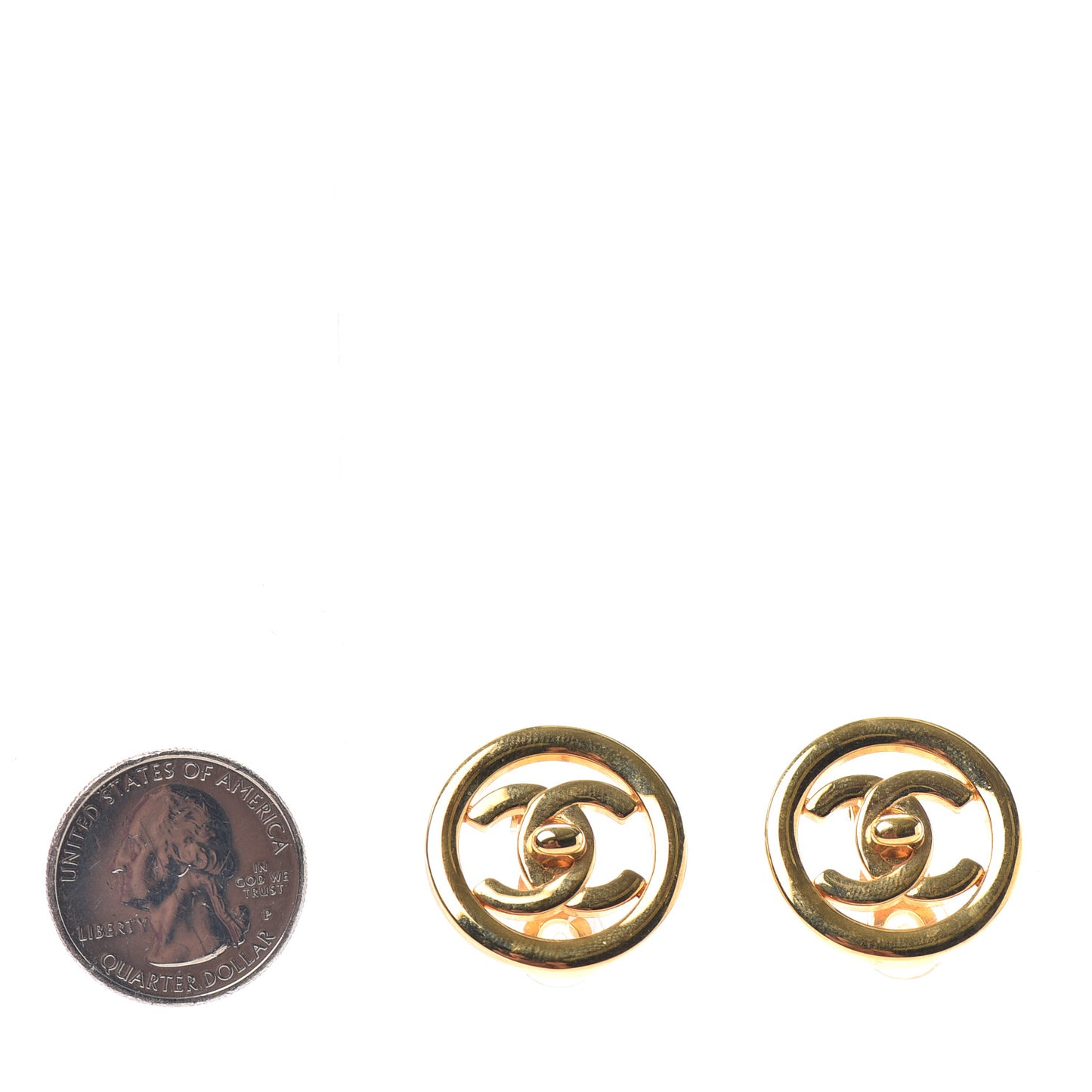 Turnlock Large Clip On Earrings Gold