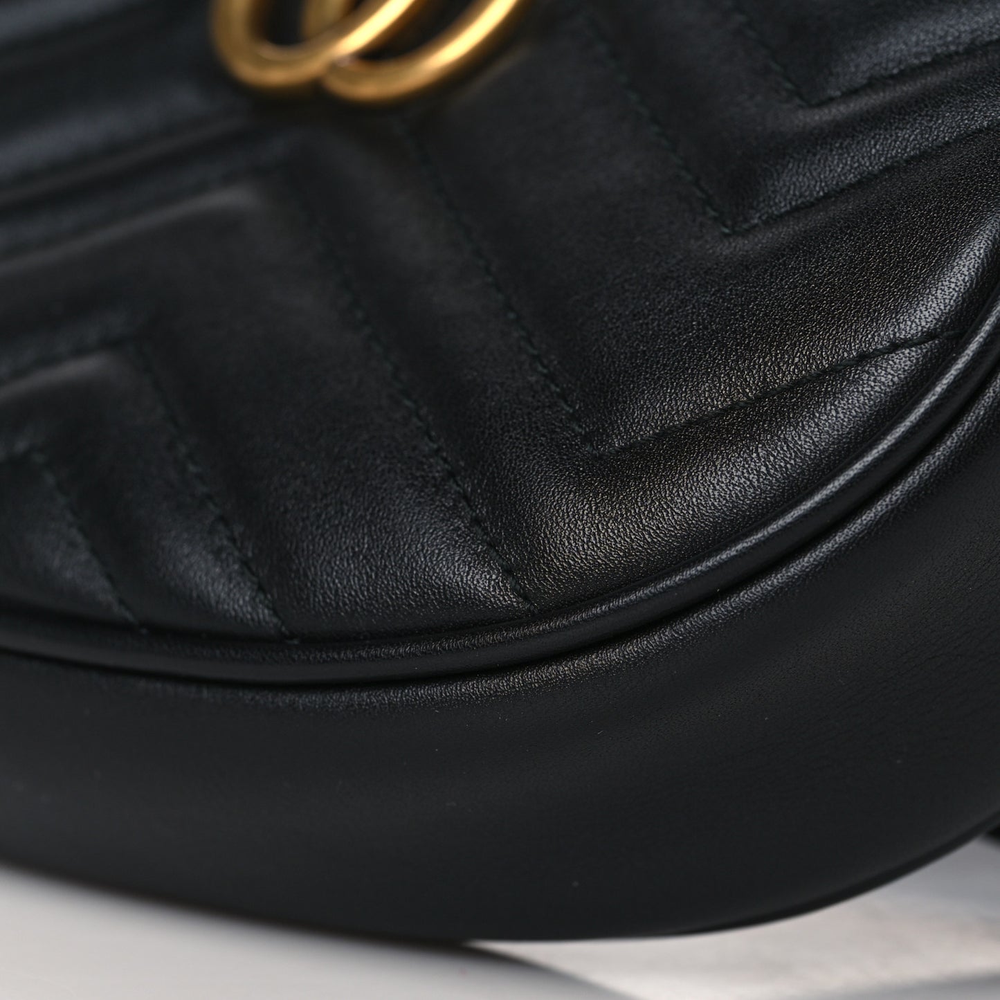 Calfskin Matelasse GG Marmont Belt Bag 85 34 Black