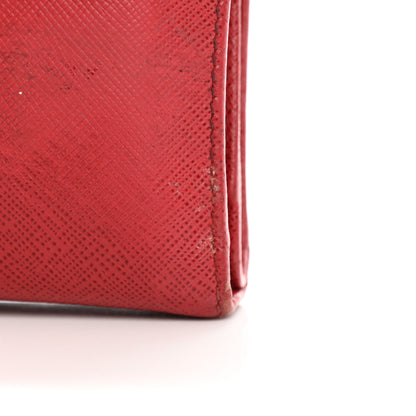 Prada Saffiano Metal Compact Wallet Fuoco 29 of 30