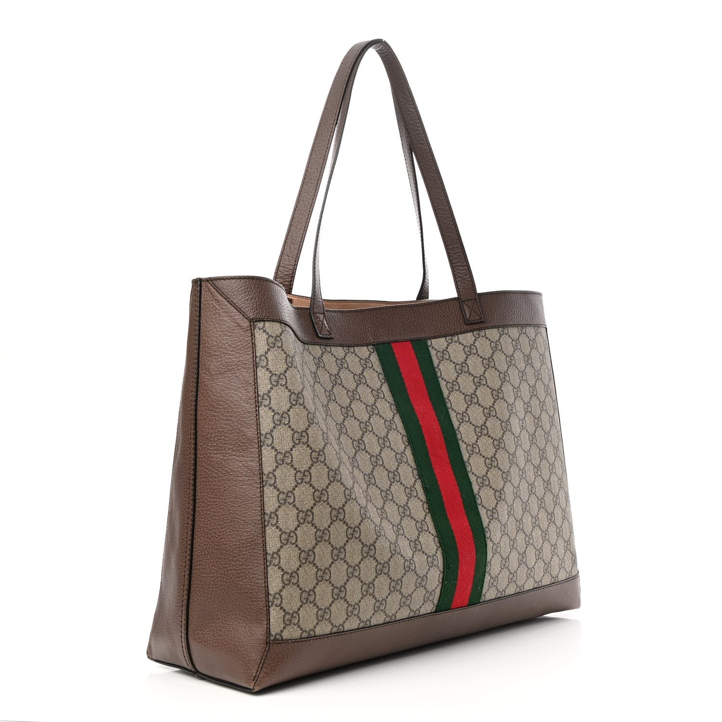 GG Supreme Monogram Web Ophidia Tote Brown