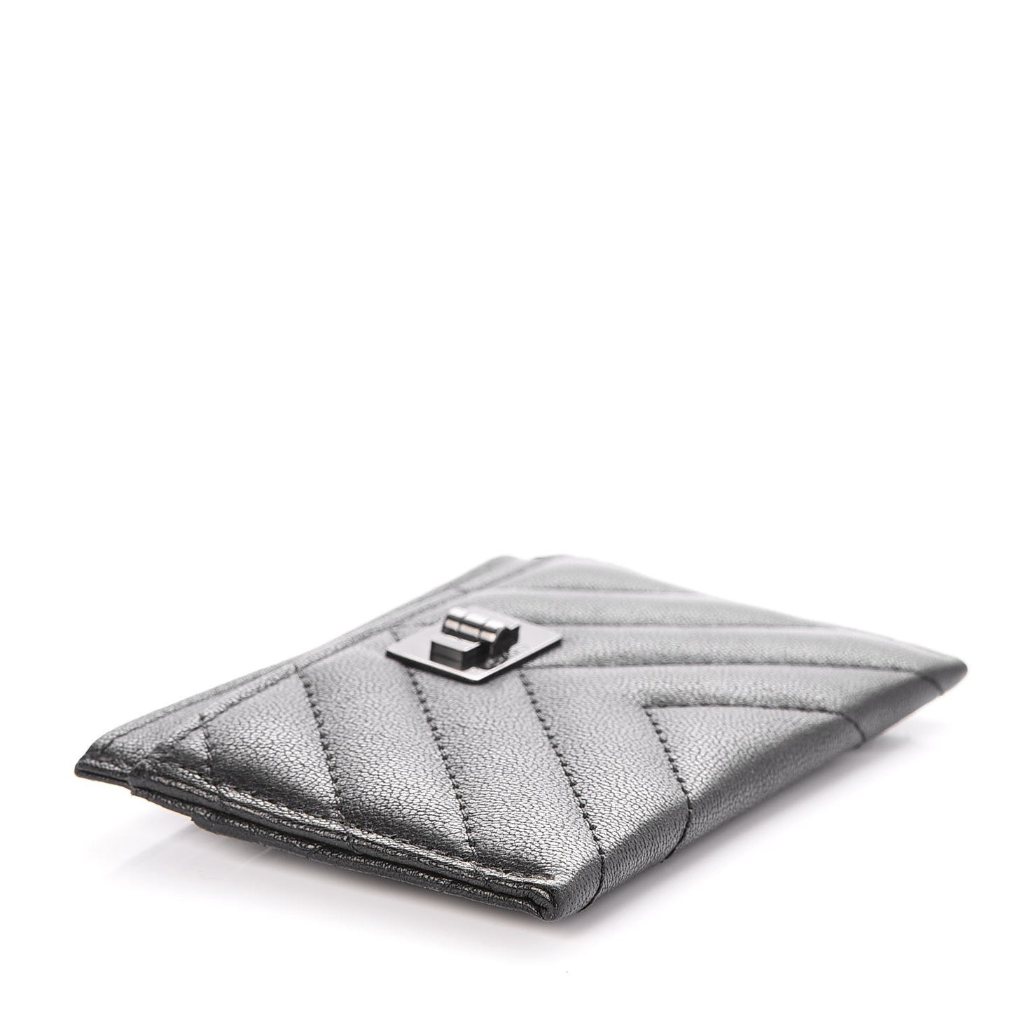 Sheepskin Chevron Quilted Reissue Card Holder So Black