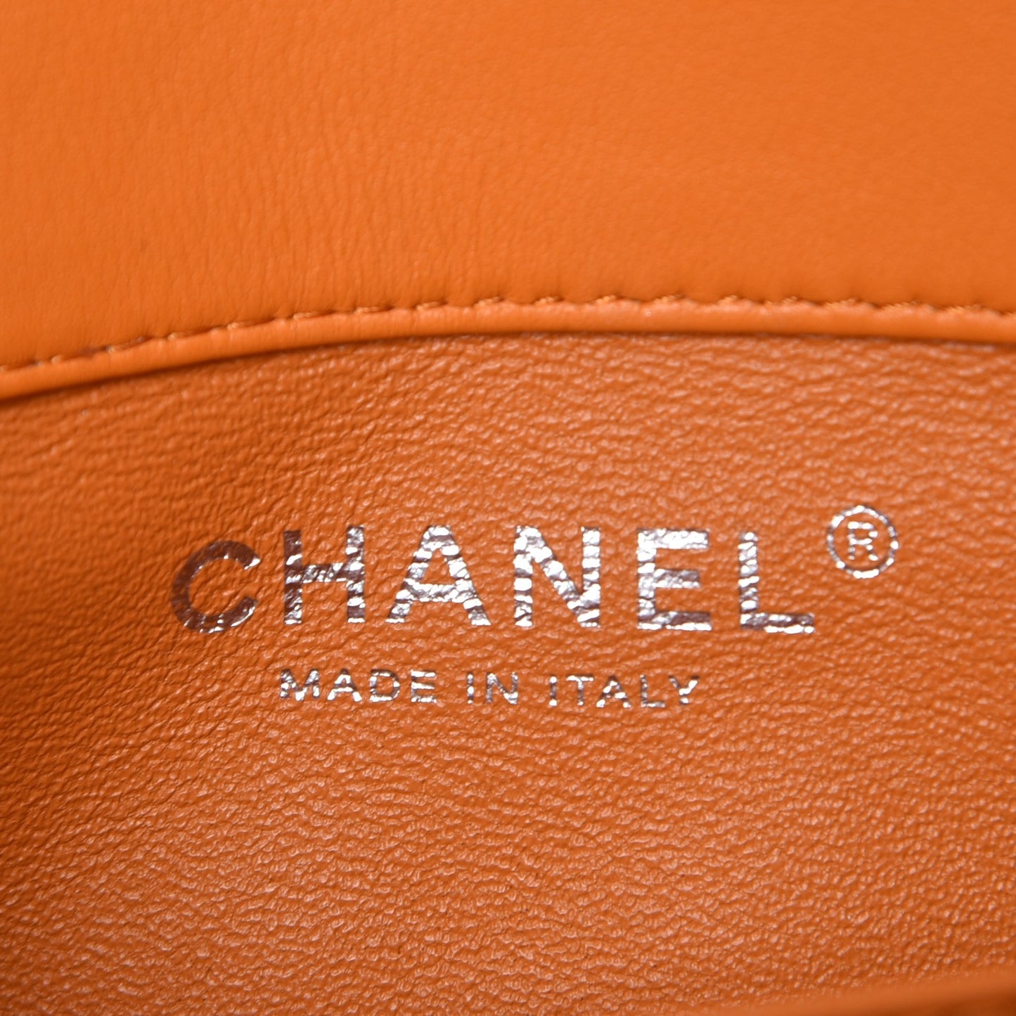 Patent Quilted Extra Mini Flap Light Orange
