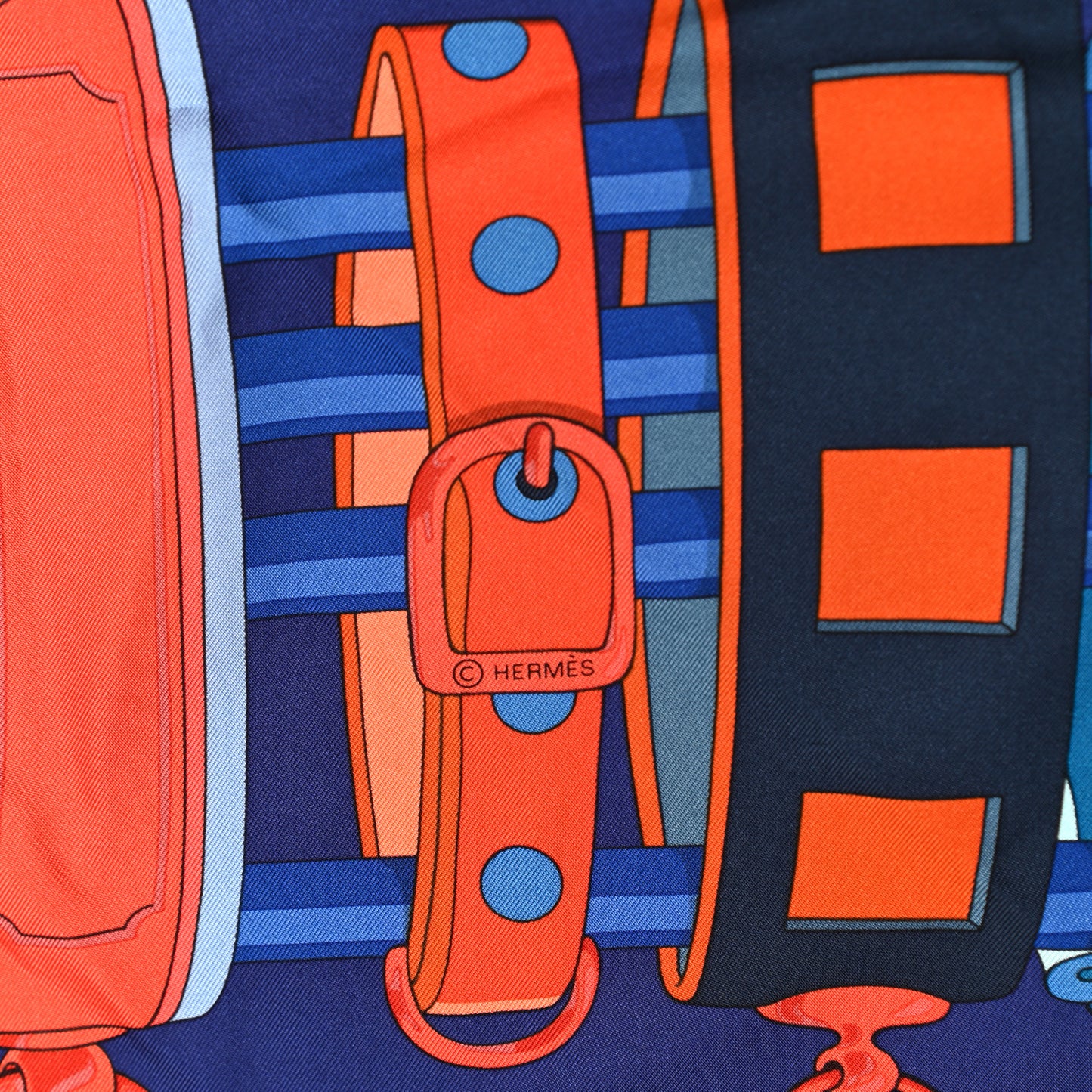 Silk Colliers de Chiens Giant Scarf 140 Indigo Orange Cobalt