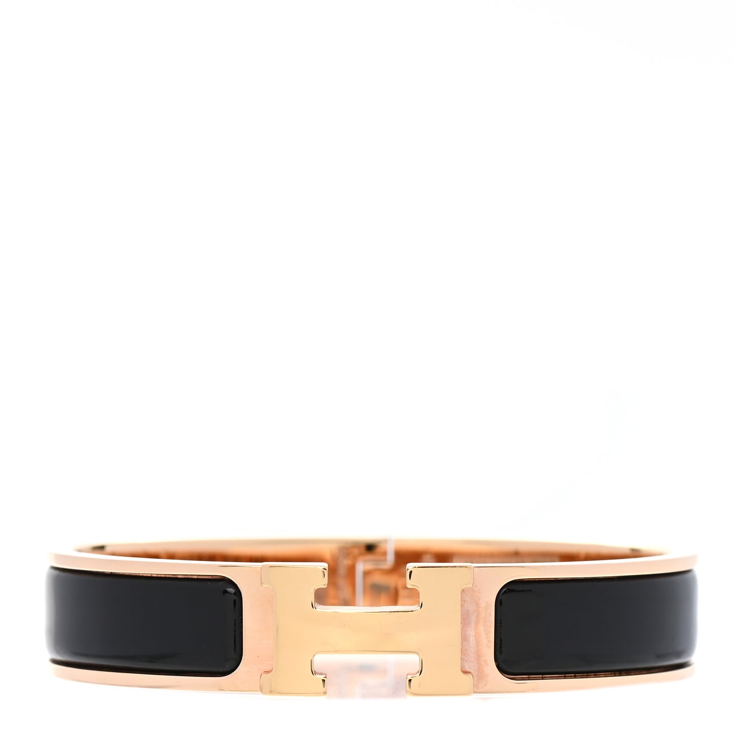 Enamel Narrow Clic Clac H Bracelet PM Black