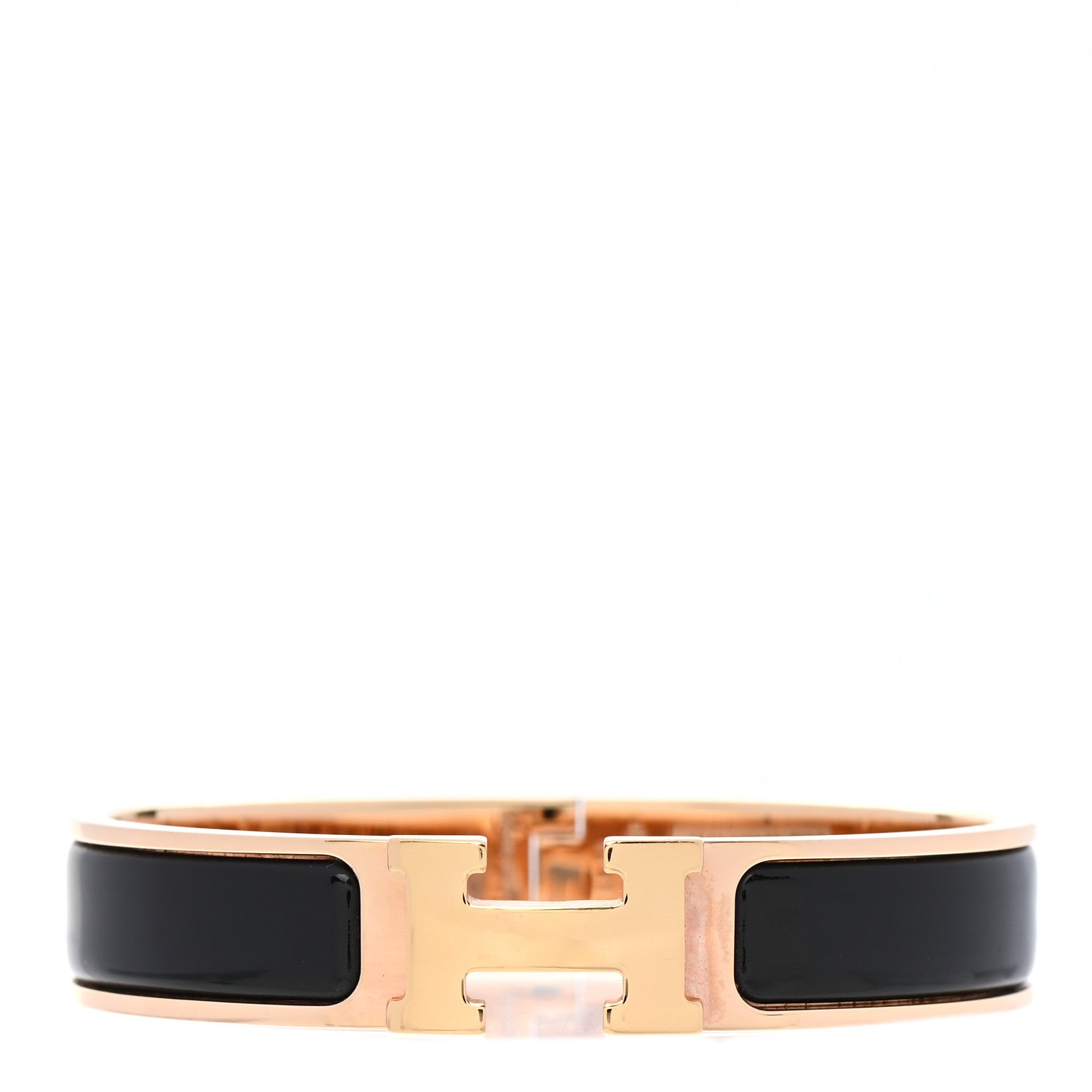 Hermes Enamel Narrow Clic Clac H Bracelet PM Black 1 of 4
