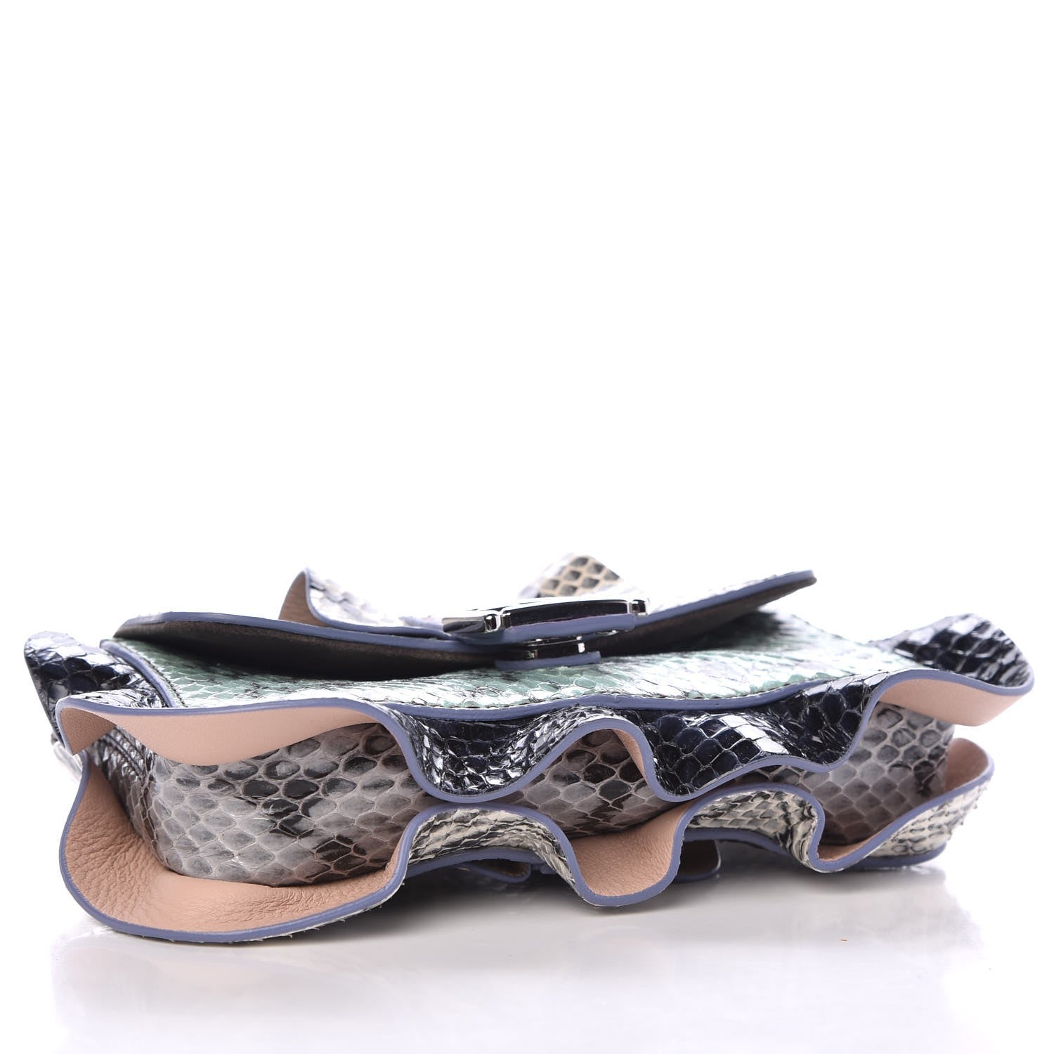 Fendi Elaphe Waves Micro Baguette Green Teal Blue Purple 4 of 7