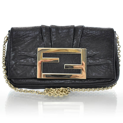 Fendi Crinkled Lambskin Mia Pochette Black 1 of 7