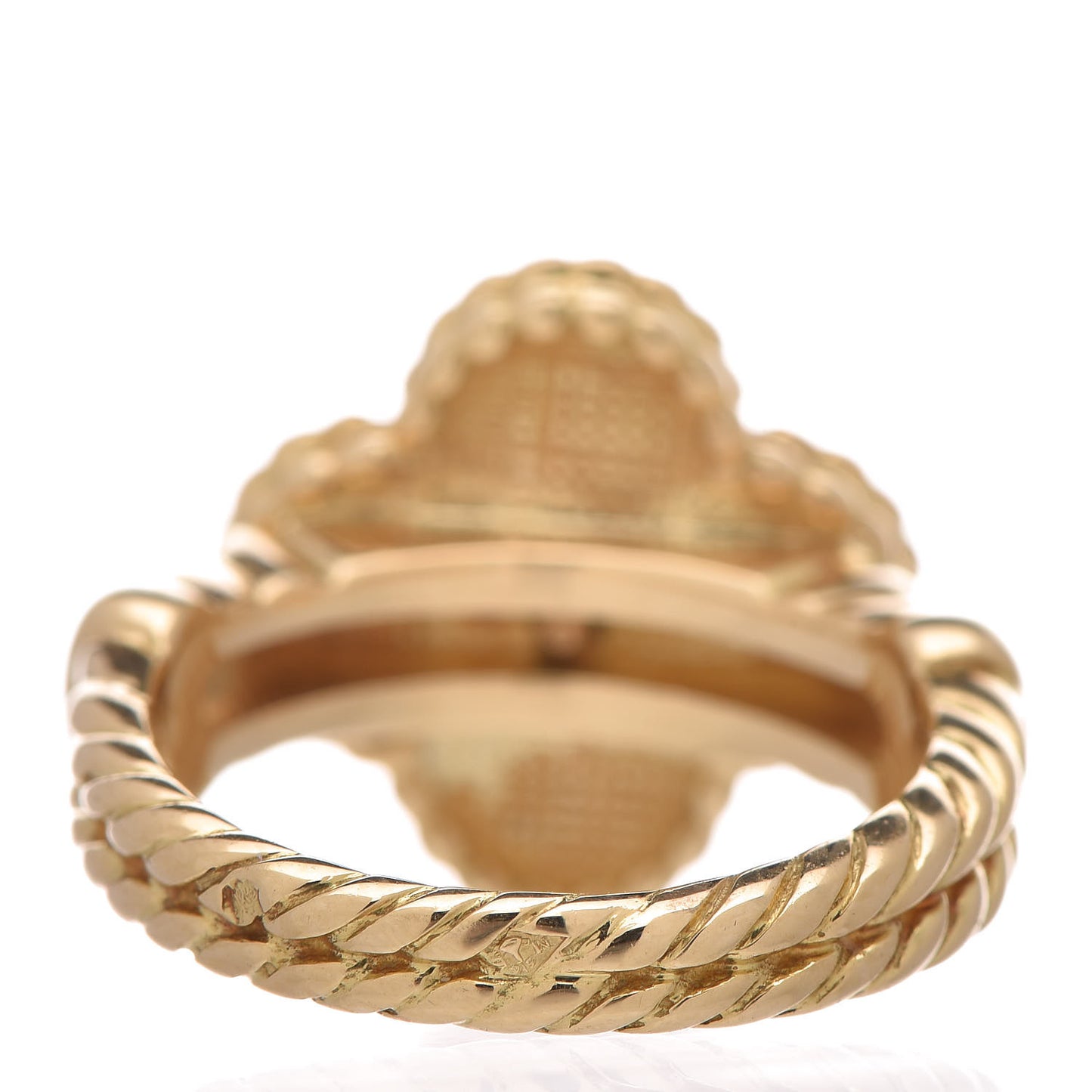18K Yellow Gold Diamond Lapis Lazuli Vintage Alhambra Ring 48 4.5