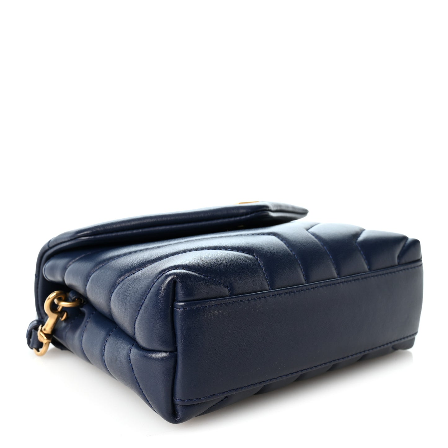 Calfskin Y Quilted Monogram Toy Loulou Crossbody Bag Blue Charron