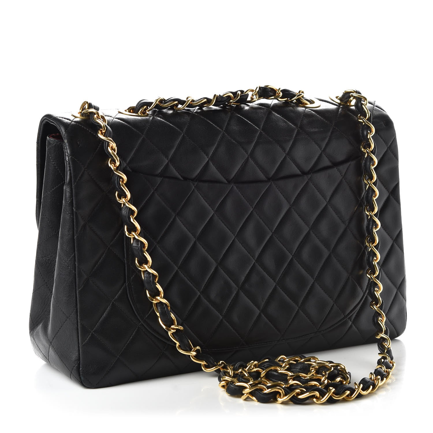 Chanel Lambskin Quilted XL Jumbo Single Flap Black 3 of 13