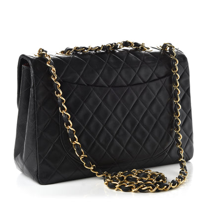Chanel Lambskin Quilted XL Jumbo Single Flap Black 3 of 13