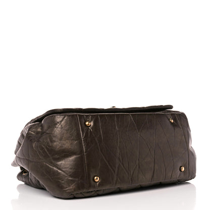 Chanel Aged Calfskin Quilted Large Pondichery Flap Dark Brown 4 of 16