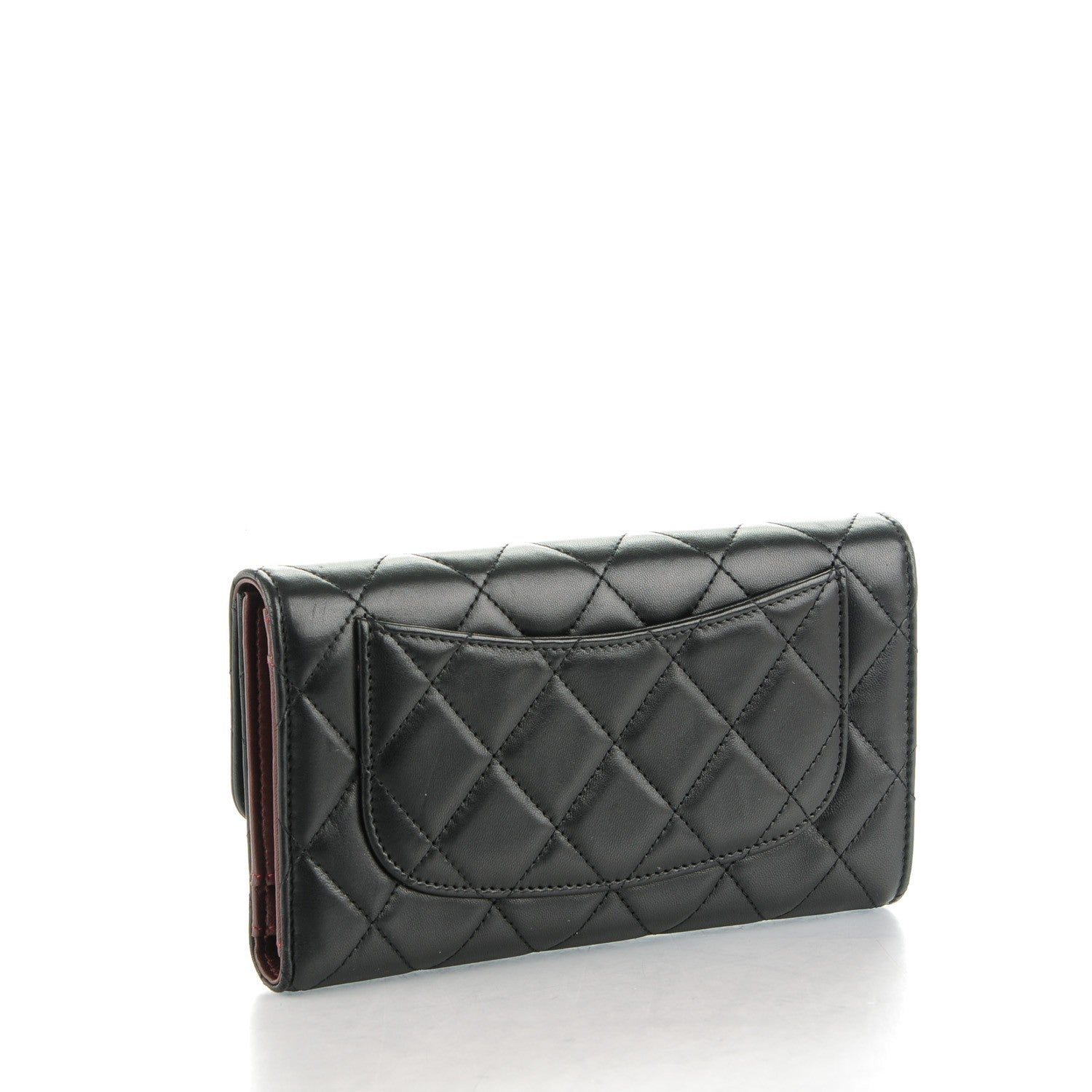 Chanel Lambskin Quilted Large Flap Wallet Black 3 of 8