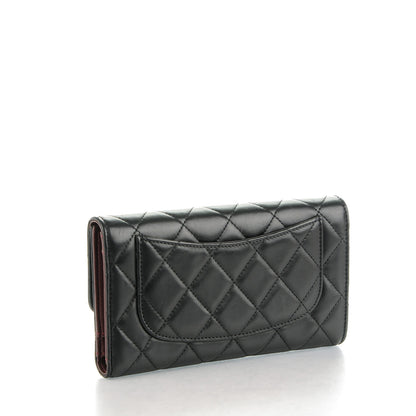 Chanel Lambskin Quilted Large Flap Wallet Black 3 of 8
