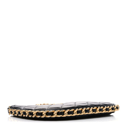 Chanel Shiny Crumpled Lambskin Quilted Trendy Chain Around Hobo Black 4 of 10