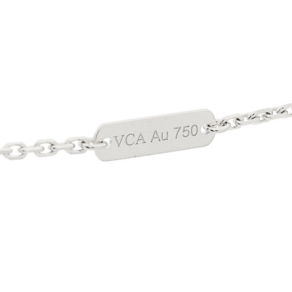 Van Cleef & Arpels 18K White Gold Guilloche Vintage Alhambra Pendant Necklace 4 of 5