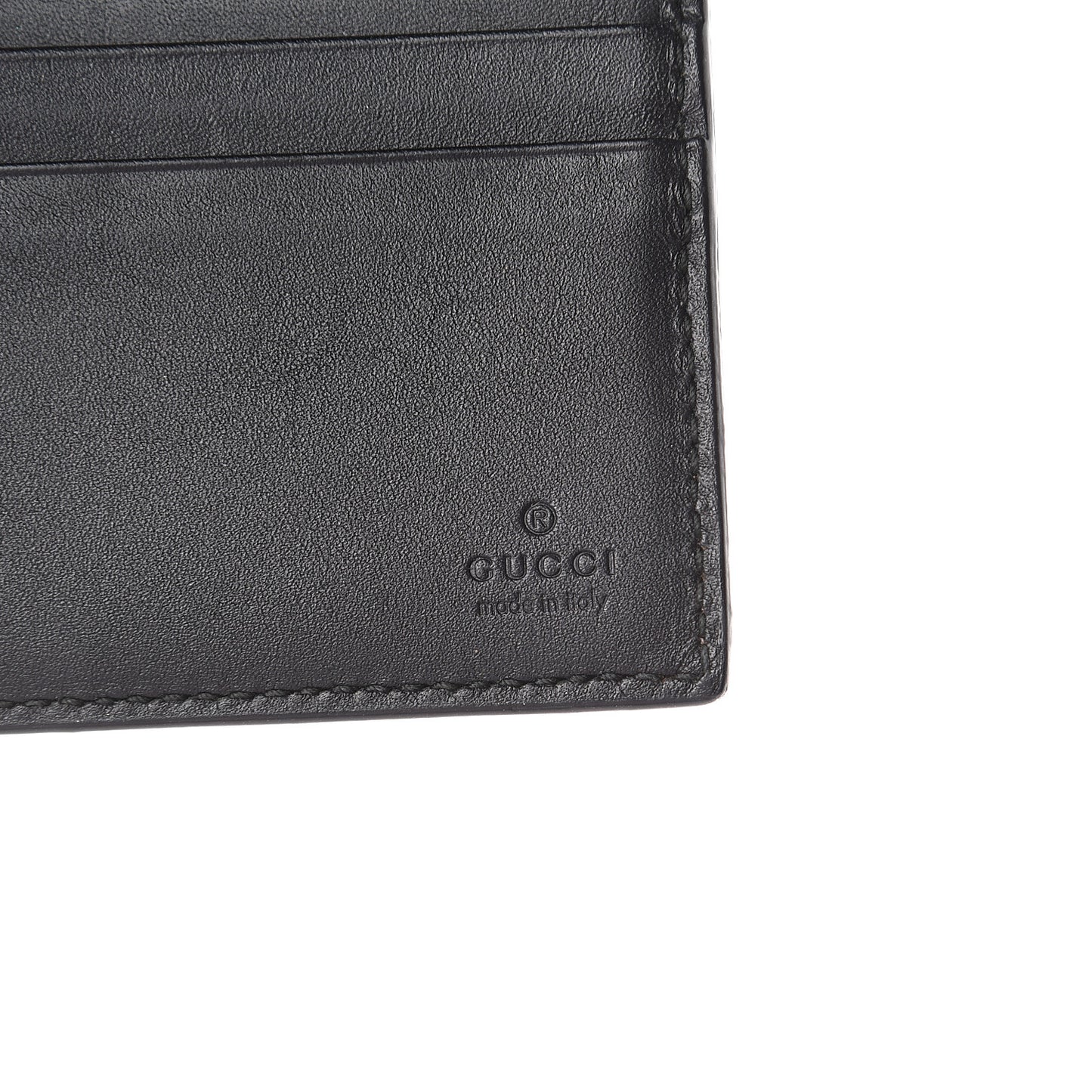 GG Supreme Monogram Selleria Calfskin Kingsnake Nice Bi-Fold Wallet Beige Ebony Multicolor Black