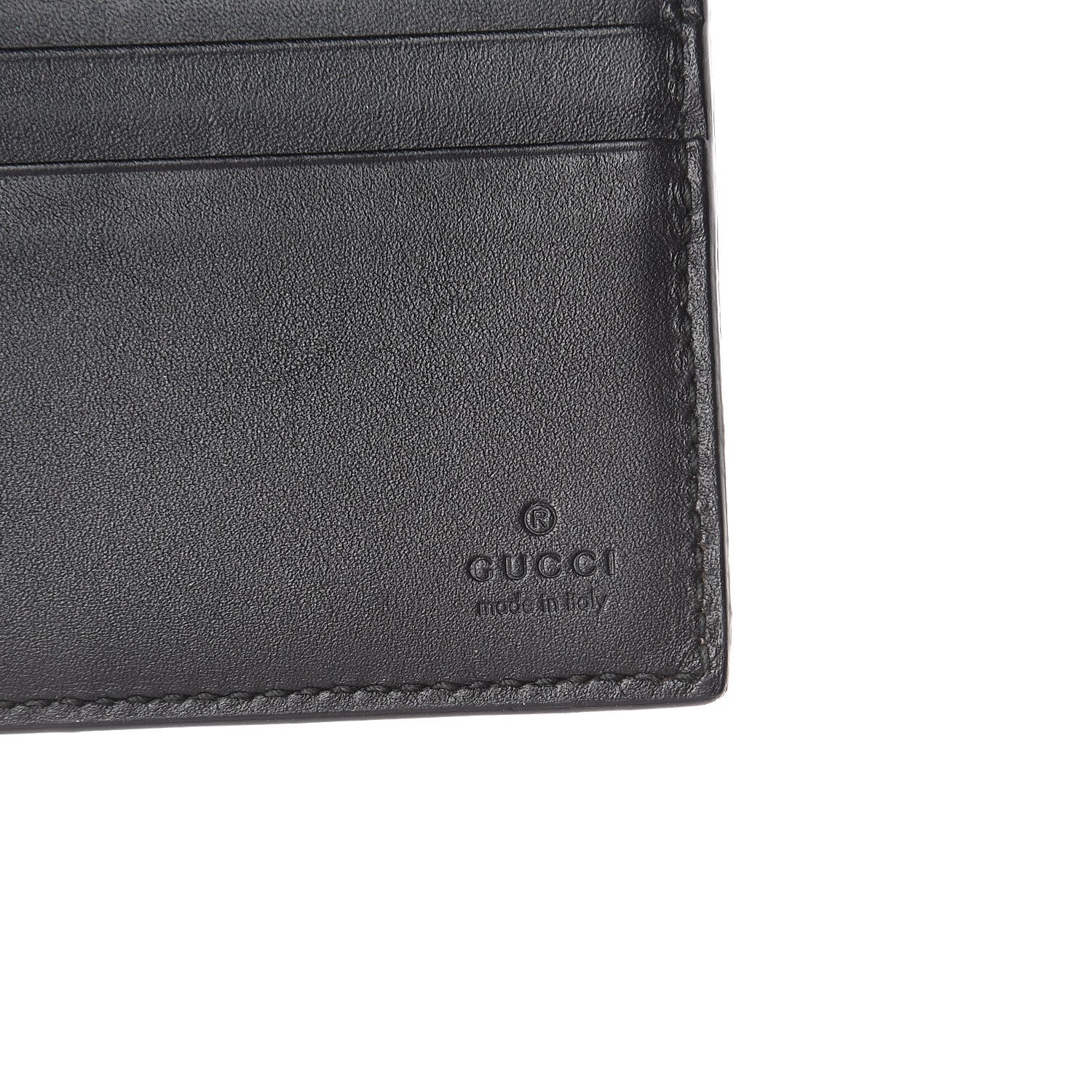 Gucci GG Supreme Monogram Selleria Calfskin Kingsnake Nice Bi-Fold Wallet Beige Ebony Multicolor Black 5 of 5