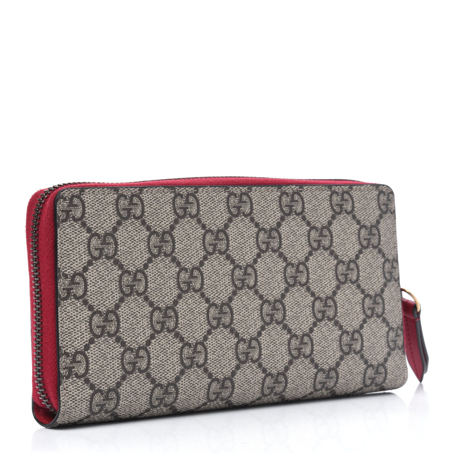 Gucci GG Supreme Monogram Cherries Zip Around Wallet Hibiscus Red 3 of 13