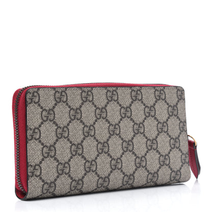 Gucci GG Supreme Monogram Cherries Zip Around Wallet Hibiscus Red 3 of 13