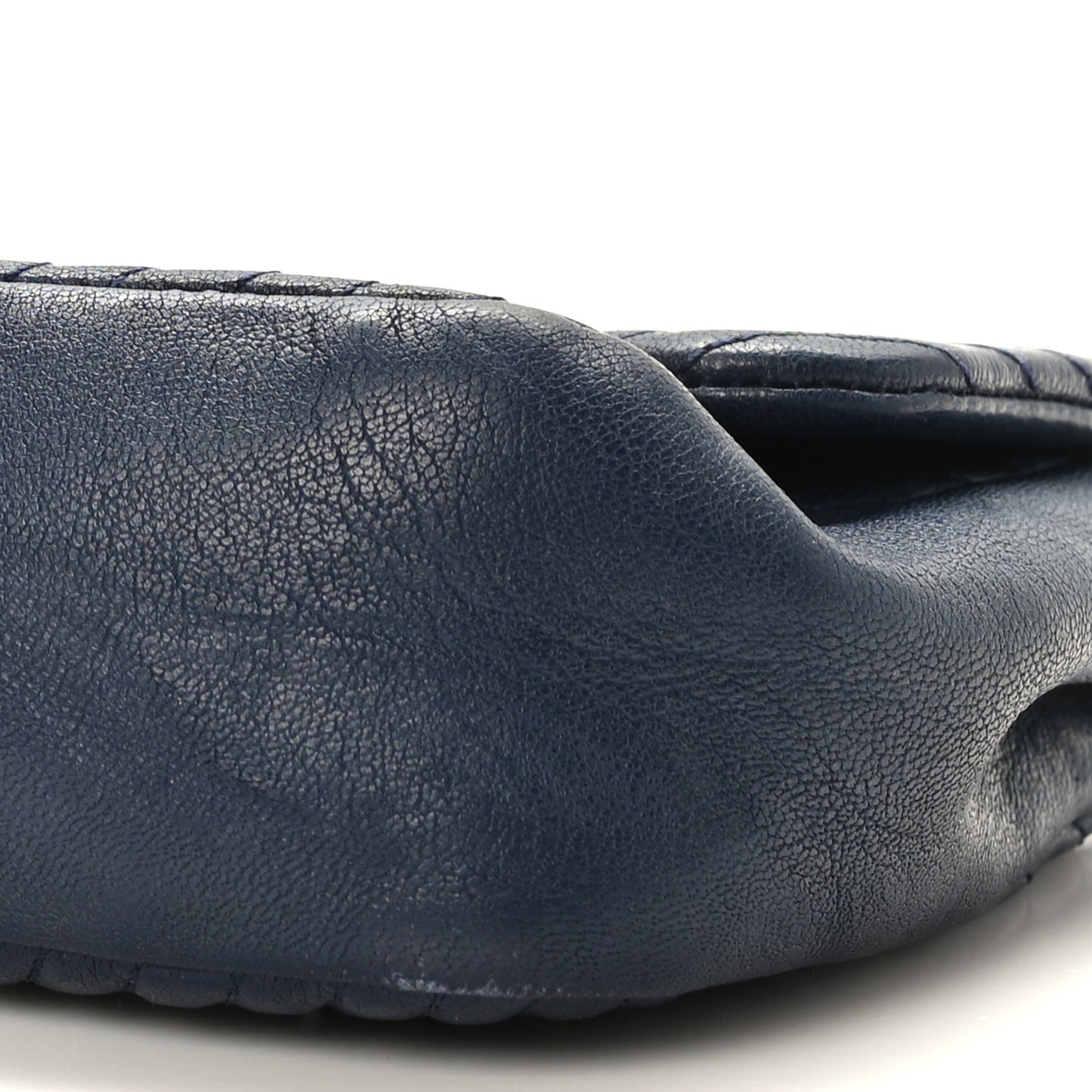 Calfskin Chevron Quilted Small Surpique Flap Navy