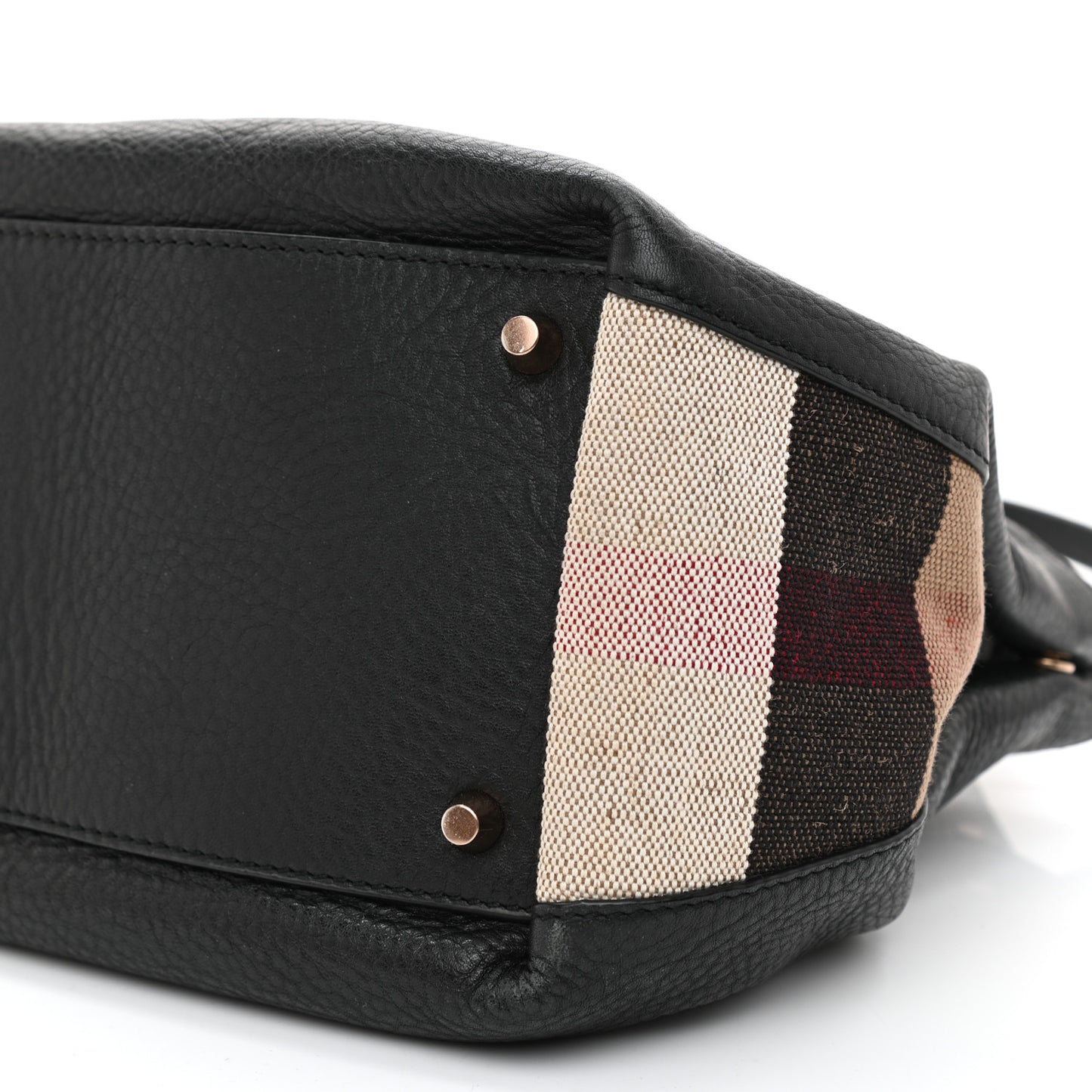 Grainy Calfskin House Check Small Maidstone Black