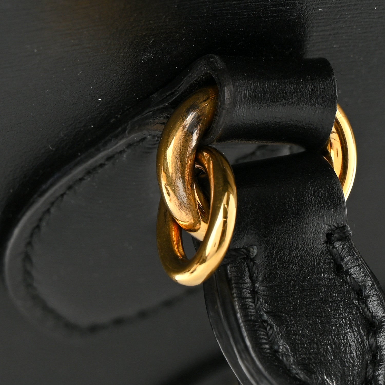 Gucci Boarded Plutone Calfskin Horsebit 1955 Top Handle Bag Black 15 of 15