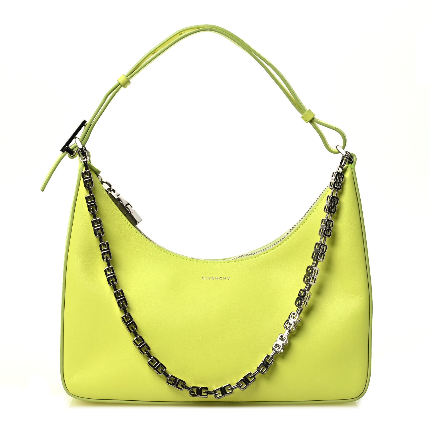 Givenchy Smooth Calfskin Small Moon Cut Out Shoulder Bag Fluo Yellow 1 of 12