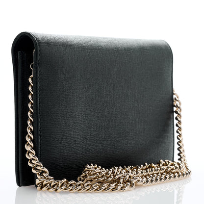 Gucci Textured Calfskin Medium Betty Chain Wallet Black 2 of 8