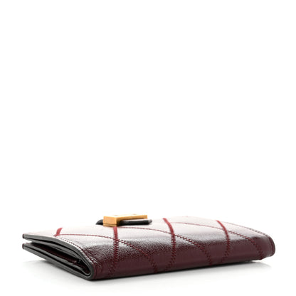 Givenchy Goatskin Diamond Quilted GV3 Medium Wallet Aubergine 4 of 12