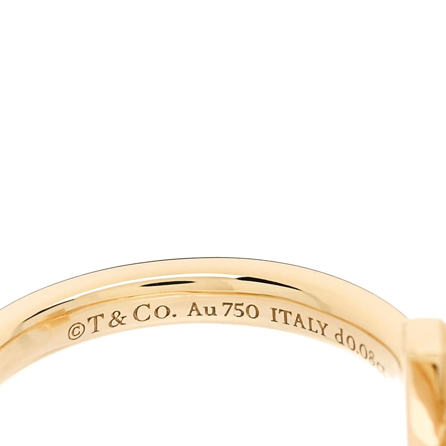 18K Yellow Gold Diamond T T1 Ring 52 6