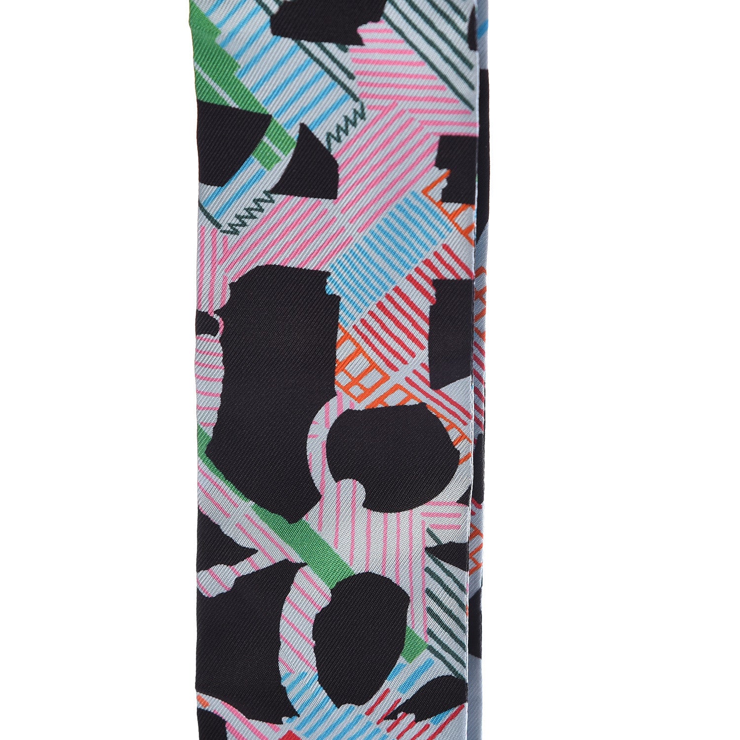Hermes Silk Cavalcadour Morning Twilly Black Rouge Vert 8 of 8