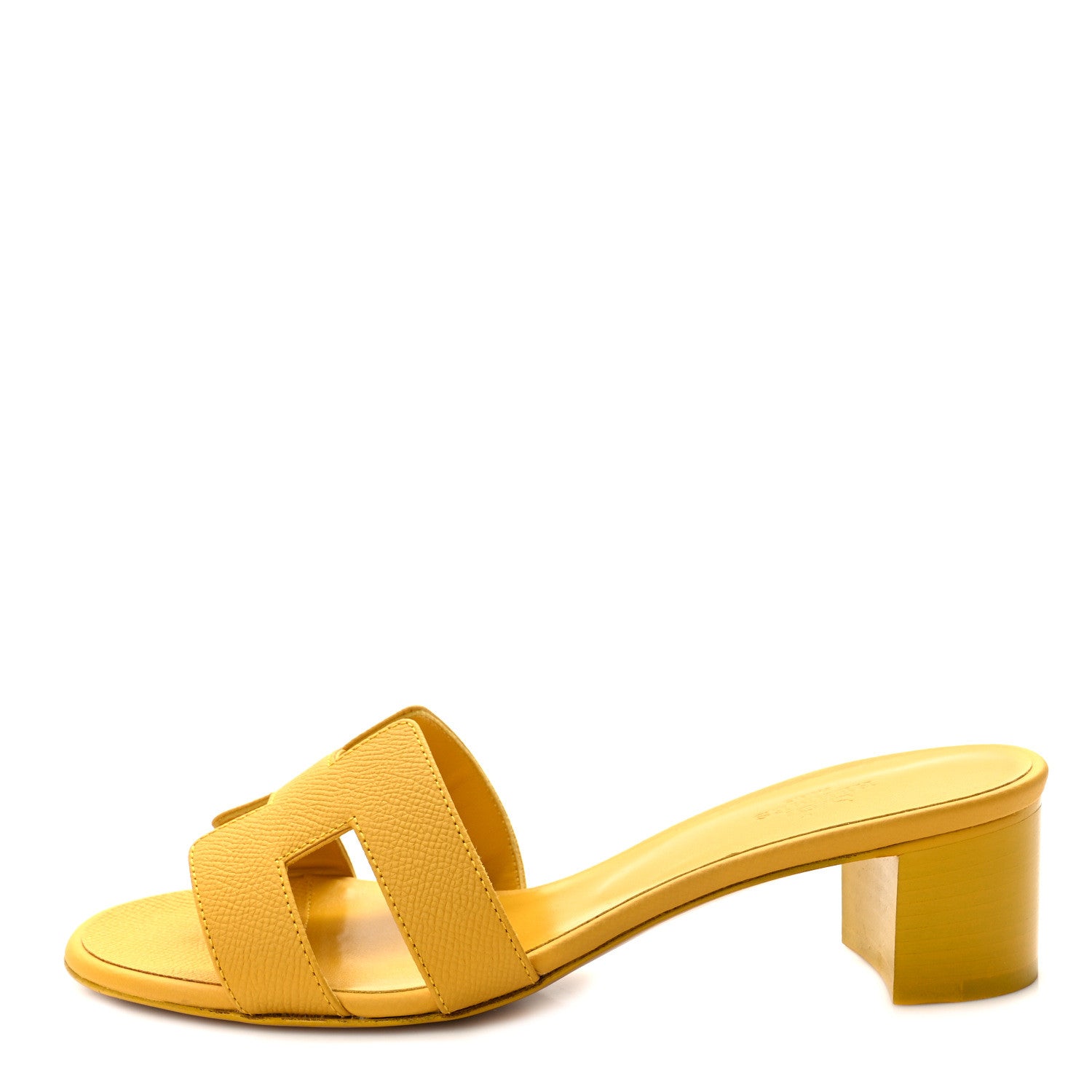 Hermes Epsom Oasis Sandals 37.5 Jaune Sable 1 of 8