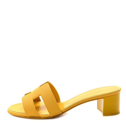 Hermes Epsom Oasis Sandals 37.5 Jaune Sable 1 of 8