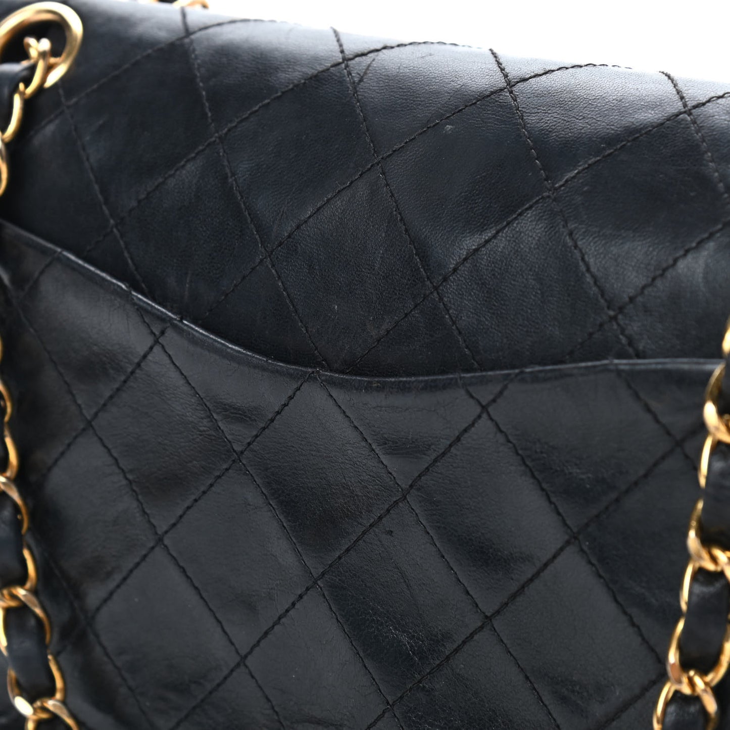 Lambskin Quilted Small Double Flap Black